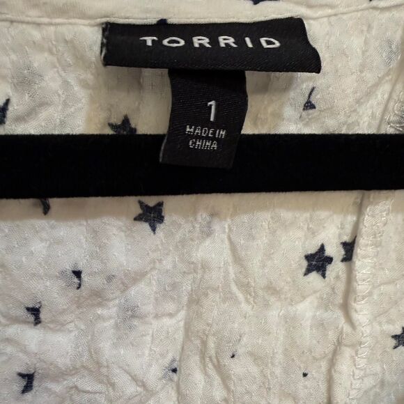 Torrid Women's White & Blue Star Casual Soft Tank Top - Picture 2 of 4